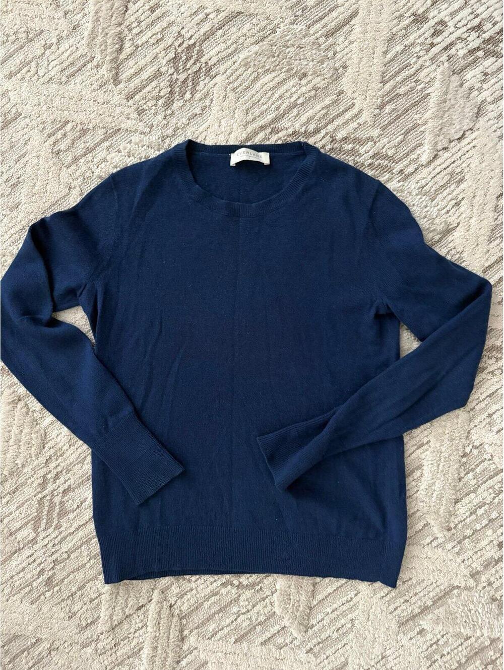 Everlane 100% Cashmere Crewneck Sweater Blue Size S